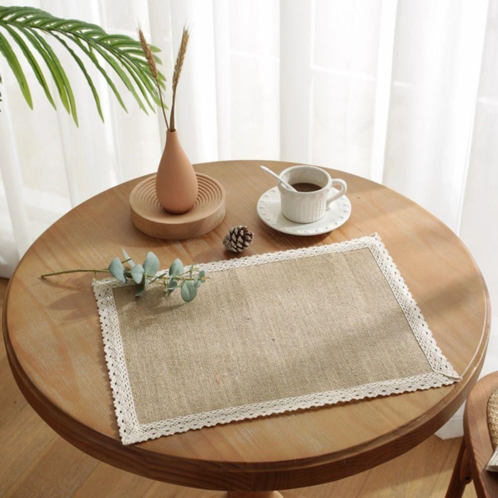 Nordic Table Mat Rectangle Placemats Household   Coffee Tea Dish Bowl
