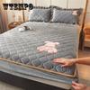 Теплый утолщенный защитный чехол для матраса с эластичной лентой, одинарная двойная простыня из полиэстера и хлопка, комплект покрывала размера Queen