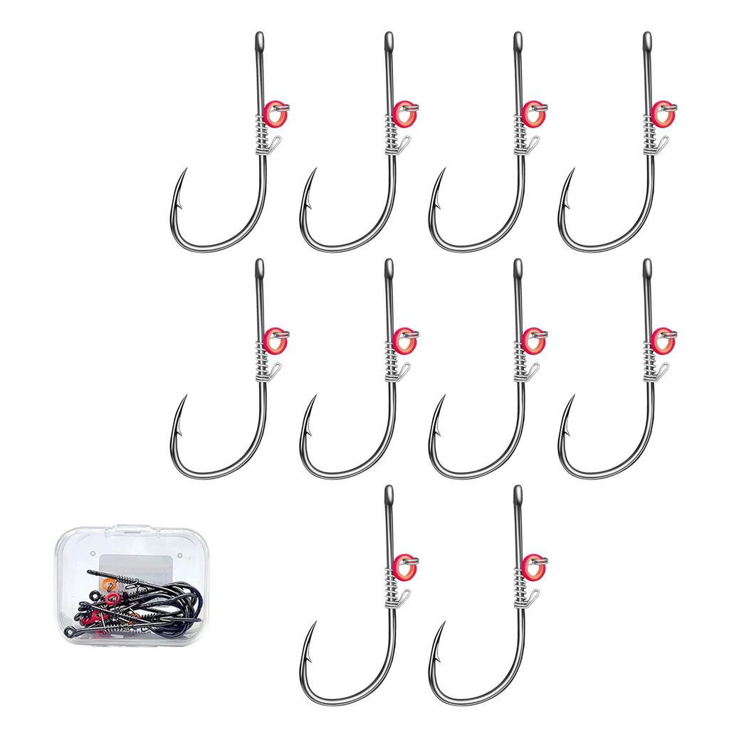 10 шт. Крючок для фиксации живой креветки Крючок для ловли сома Крючок для ловли соломы с зазубринами и отверстием для держателя наживки Крючки Снасти для морской рыбалки