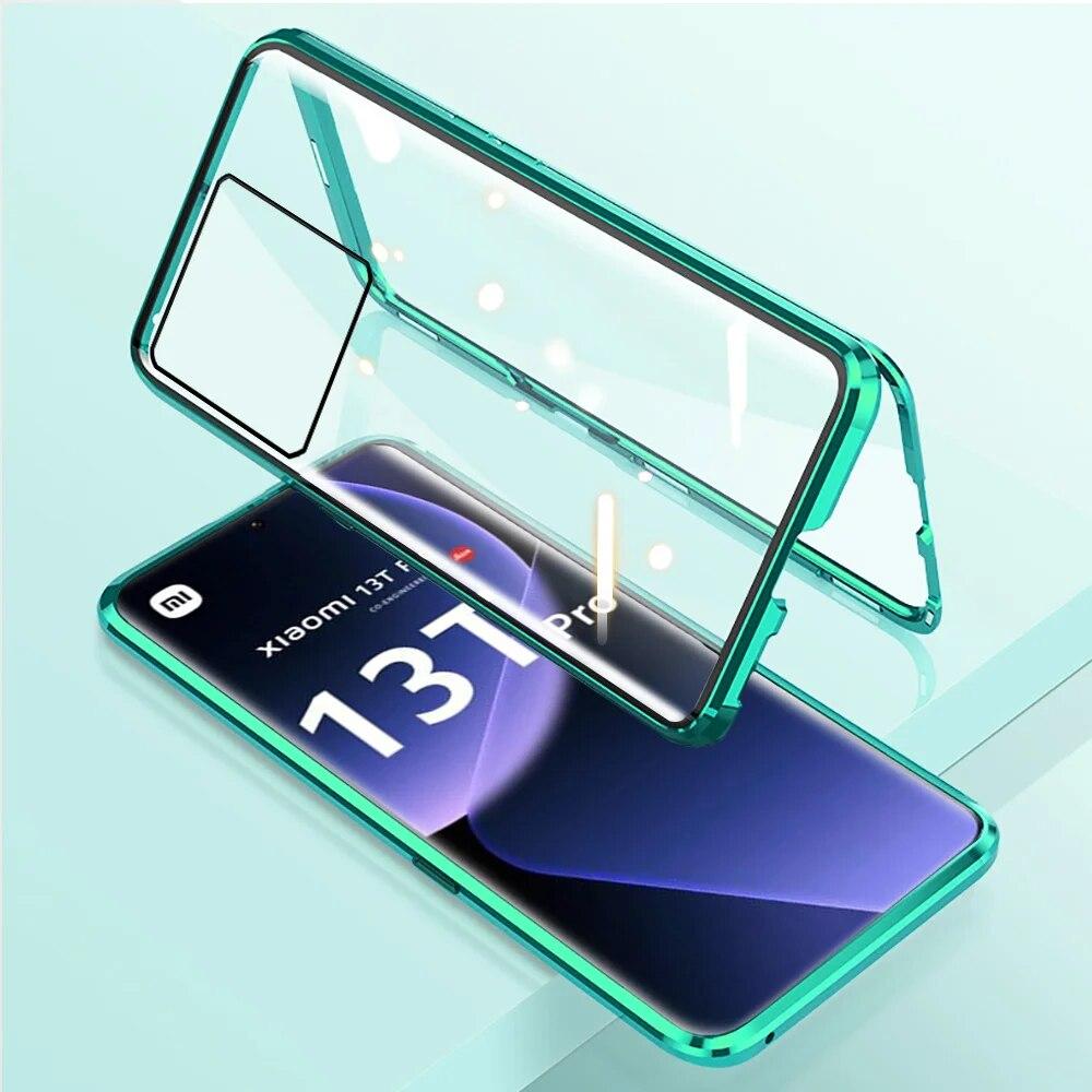 Двусторонний защитный стеклянный чехол с магнитным флипом на 360° для Xiaomi 13T Pro 5G Poco X6 5g Xiaomi Redmi Note13 13Pro 5G противоударный чехол