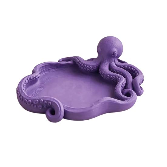 3D Printed Octopus Jewelry Tray, Ocean Animal Earrings Necklace Ring Dish Tray, Decorative Keys Trinkets Holder Organizer Tray