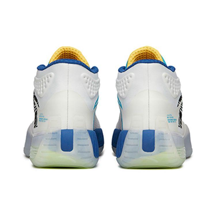 Anta Баскетбольная серия, ткань, шнуровка, амортизация, нескользящие, износостойкие, средний верх, ретро баскетбольные кроссовки, мужские, белые, синие, черные 112141614-1