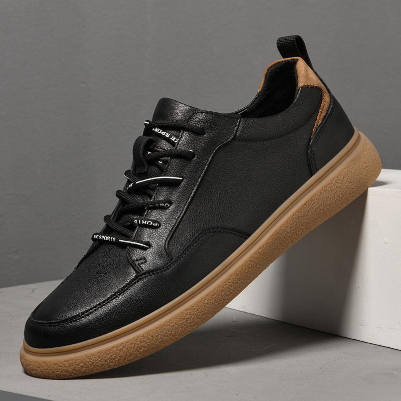 Мужская обувь для скейтборда из натуральной кожи, роскошные мужские кроссовки для активного отдыха, модная вулканизированная обувь, высококачественные универсальные мужские кроссовки