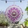 1 шт. 3D Розово-фиолетовый Мандала Колокольчик ветра - Замысловатый металлический подвесной спиннер для декора сада и патио, уличное украшение с цветочными узорами