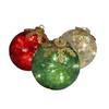3 Pcs Christmas Ball Ornaments Pre-Lit Balls with Soft White LED Light for Tabletop Xmas Home Party Centerpiece