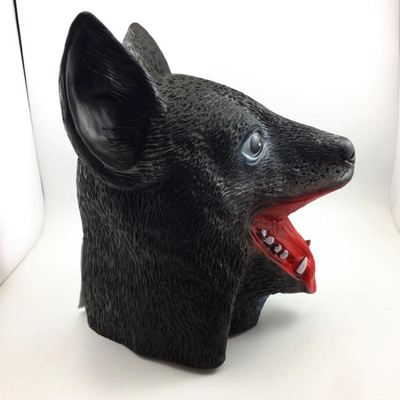 Cute Wolf Dog Mask Halloween Black Animal Head Costume Party