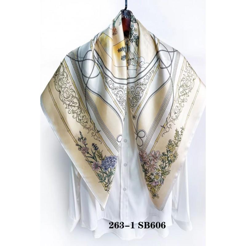 110x11cm Silk Scarf New Chinese Style Tie-dye Shawl 100% Mulberry Satin Square Women