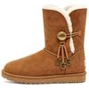 Bailey Button Ugg Charm Cow Suede Thermal Slip Resistant Crew Snow Boots Women's Brown (Unisex) Snow Boots 1114970 CHE