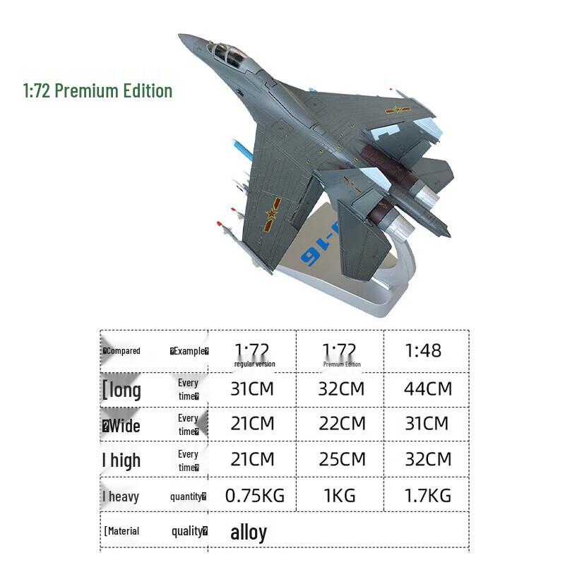 Модель истребителя J-16 из сплава