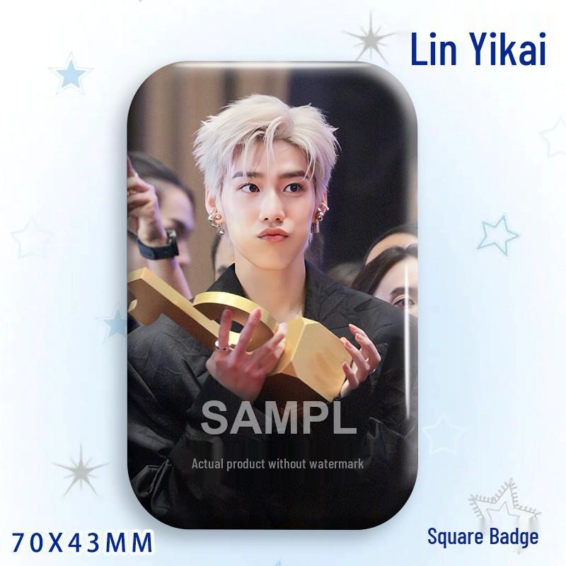 Thai Star PP Lin Yikai Concert Support Badge: Laser-cut Square Brooch Ornament