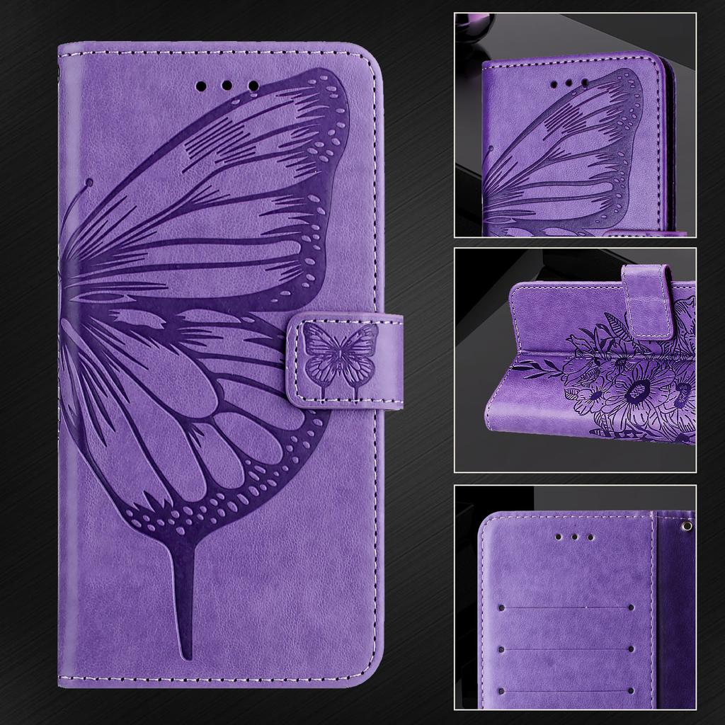 8-Color Butterfly-Patterned PU Leather Phone Wallet Case for Tecno Series.Camon 19,20,30,40,Pop 6,Pop 7,Pop 8,Pop 9,Spark 7,8,9,10,20,30,Spark Go...