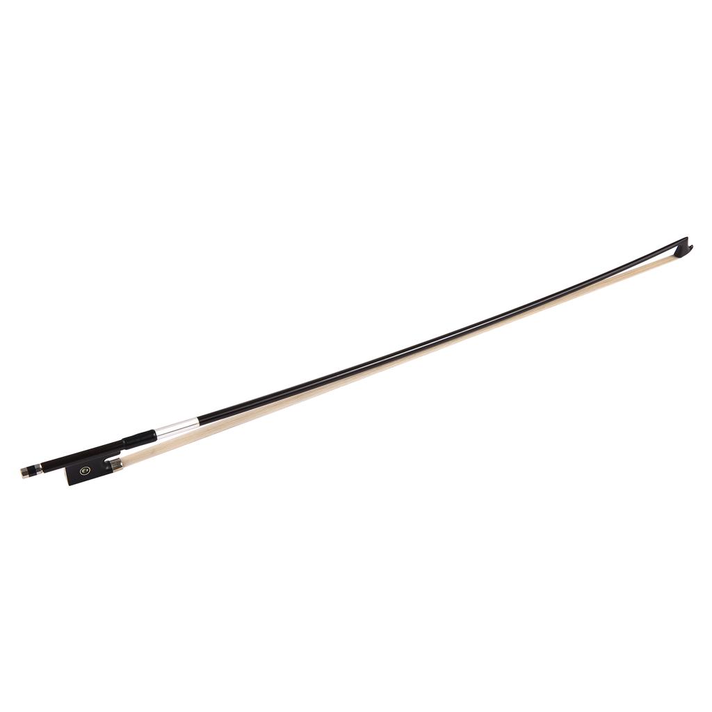 4/4 Violin Fiddle Bow Carbon Fiber Round Stick Ebony Frog White Horsehair Well Balanced Violin Bow