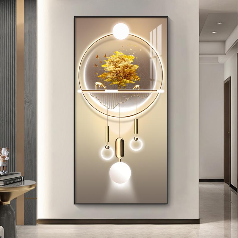 Абстрактная роскошная золотая картина на холсте, богатое дерево, свет, настенное искусство, постеры с оленями и принты для гостиной, крыльца, декора коридора