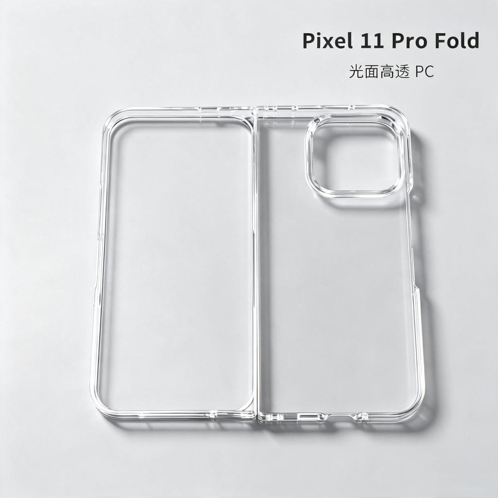 Прозрачный складной чехол из ПК для Pixel 11 Pro Fold, глянцевый, высокая прозрачность, жесткий чехол