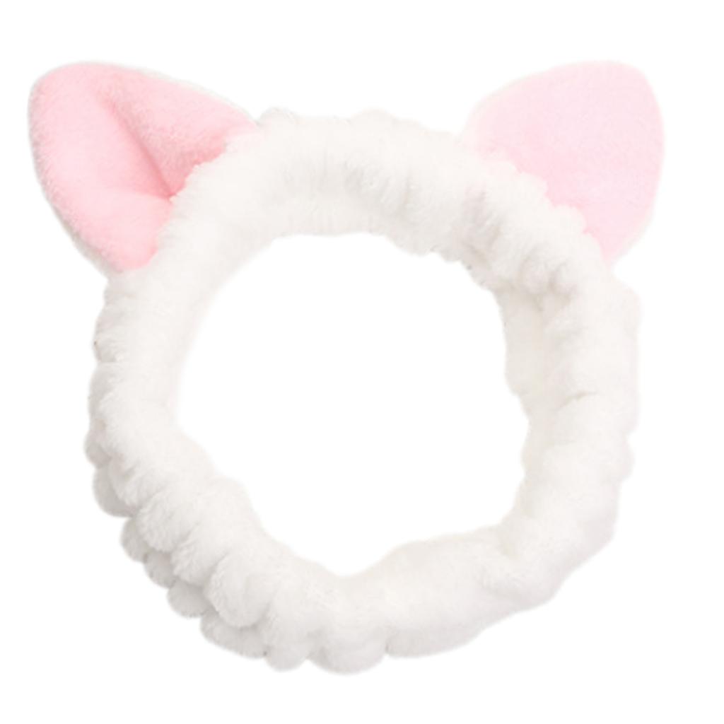 Милая плюшевая повязка на голову с кошачьими ушками для женщин и девочек, для мытья лица, вечеринки по случаю дня рождения, аксессуаров для ухода за кожей