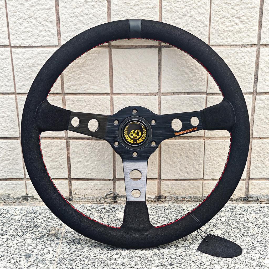 JDM Racing 14Inch 60th Anniversary Steering Wheel Car Drift Leather Sport Steering Wheel For VW HONDA TOYOTA BMW