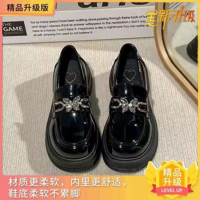 Soft-soled Japanese small leather shoes women's versatile 2025 new one-pedal loafers British Mary Jane women's shoes