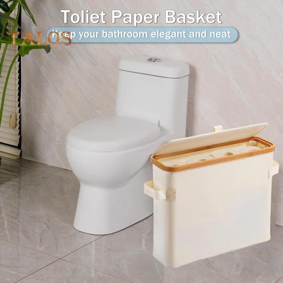 Корзина для хранения туалетной бумаги, большая вместимость, водонепроницаемый, многоцелевой, простой в установке органайзер для хранения туалетной бумаги с крышкой