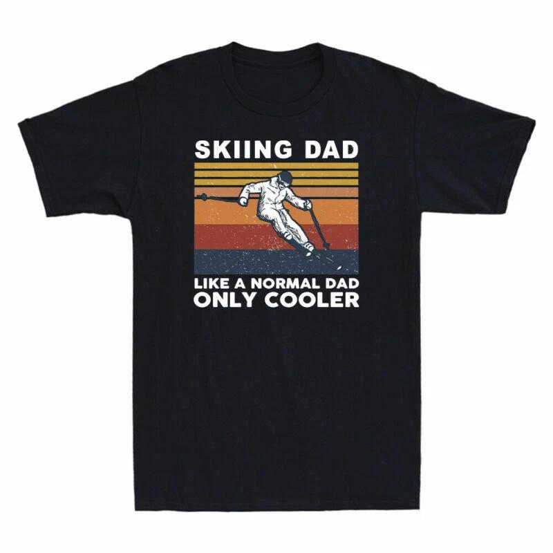Skiing Dad Like A Normal Dad Only Cooler Funny Skiing Lover Vintage Men T-Shirt