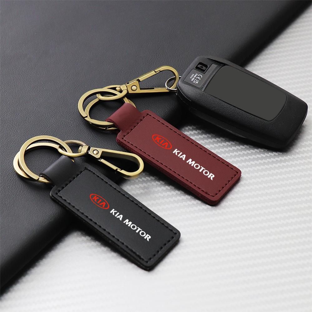2026 Hot Car Sticker Trendy Car Keychain Leather Key Chain Ring Keyring For KIA KN Sportage Ceed Sorento Cerato Optima Picanto R
