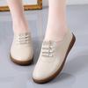 Мягкая подошва полые одинарные туфли женские 2024 винтажные кожаные низкие каблуки повседневные туфли женские уличные нескользящие мокасины на шнуровке
