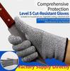 YOUGAIN Model 005 Level 5 Anti-Cutting HPPE Cut Resistant Breathable Tear-Resistant Textured Food Grade Safety Kitchen Gloves