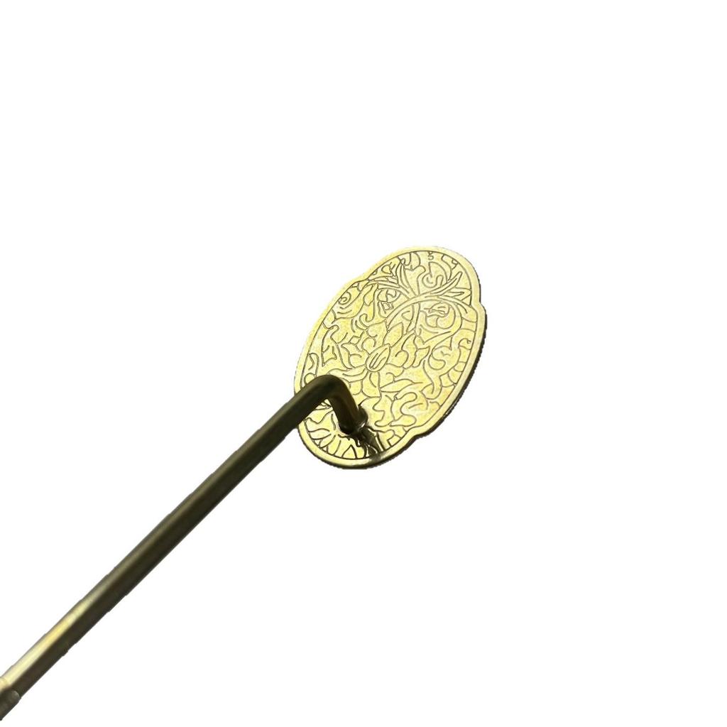 Brass Wire Drawing Tool & Incense Ceremony Set: Mold, Ash Spoon, Sweeper.