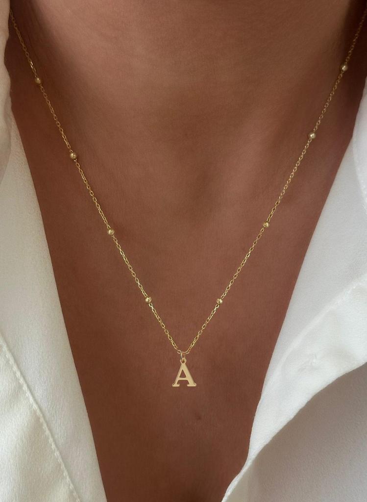 Накладное ожерелье с инициалами из нержавеющей стали 18K - Женские буквы от A до Z, Европейский и Американский тренд