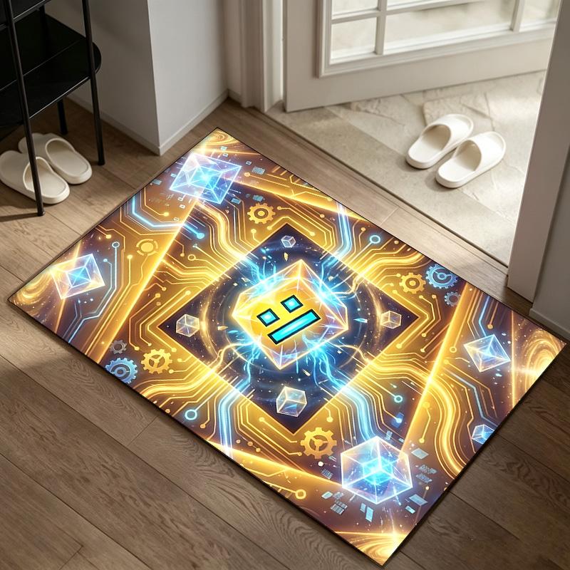 Geometry Dash A rug suitable for office chair areas living rooms and computer desks perfect for home offices and an ideal holiday gift