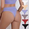 Женские трусики-стринги для девочек с высокой талией, мягкие женские трусы, модные, 6 однотонных цветов, S-XL, сексуальные трусы