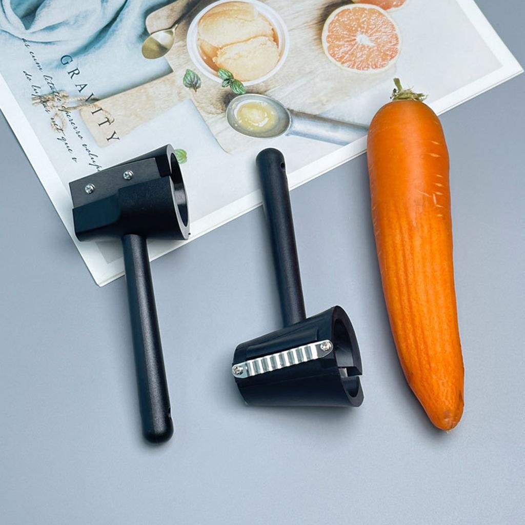 Carrot Curler And Peeler, Carrot Spiral Shred Crinkle Cutter Root Vegetables Sharpener Garnishing Carrot Flower Decorating Maker Peeler Black