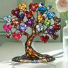 Heart Tree Ornament Desktop 2D Flat Acrylic Decoration Multi-Color Love Hearts Tree
