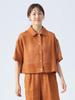 Beams Heart Mesh One Size Women's S/S Shirt, Camel,