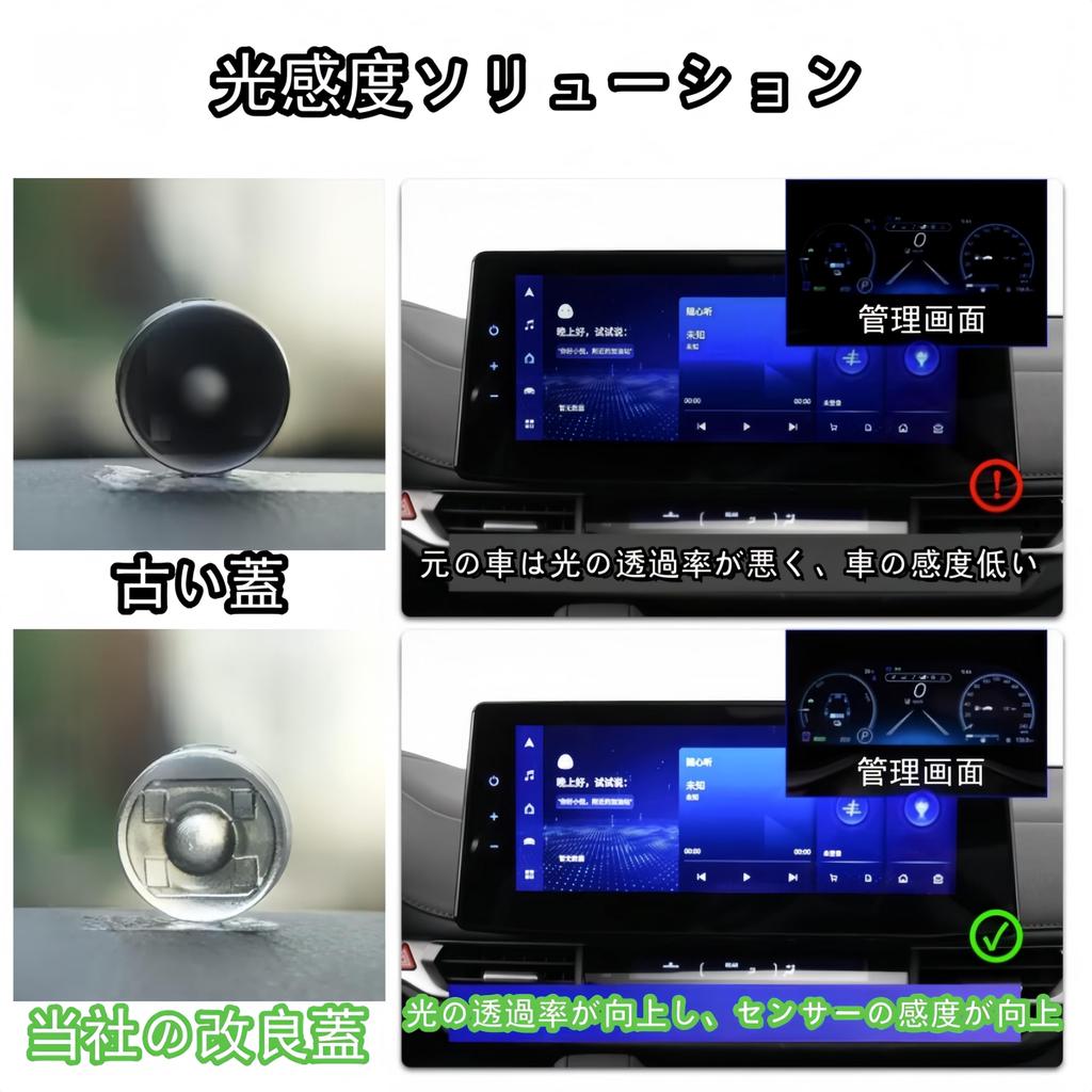Крышка датчика света Korekaou Auto, автоматическое затемнение, регулировка чувствительности света автомобиля, включает в себя инструмент для снятия подкладки (Совместимо с Toyota, Прозрачный 2)
