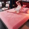 Winter Warm Plush Elastic Fitted Sheet Double Bed Sheet Soft Warm Velvet Bedspread Mattress Cover Bed Linen Protector No Pillowcases