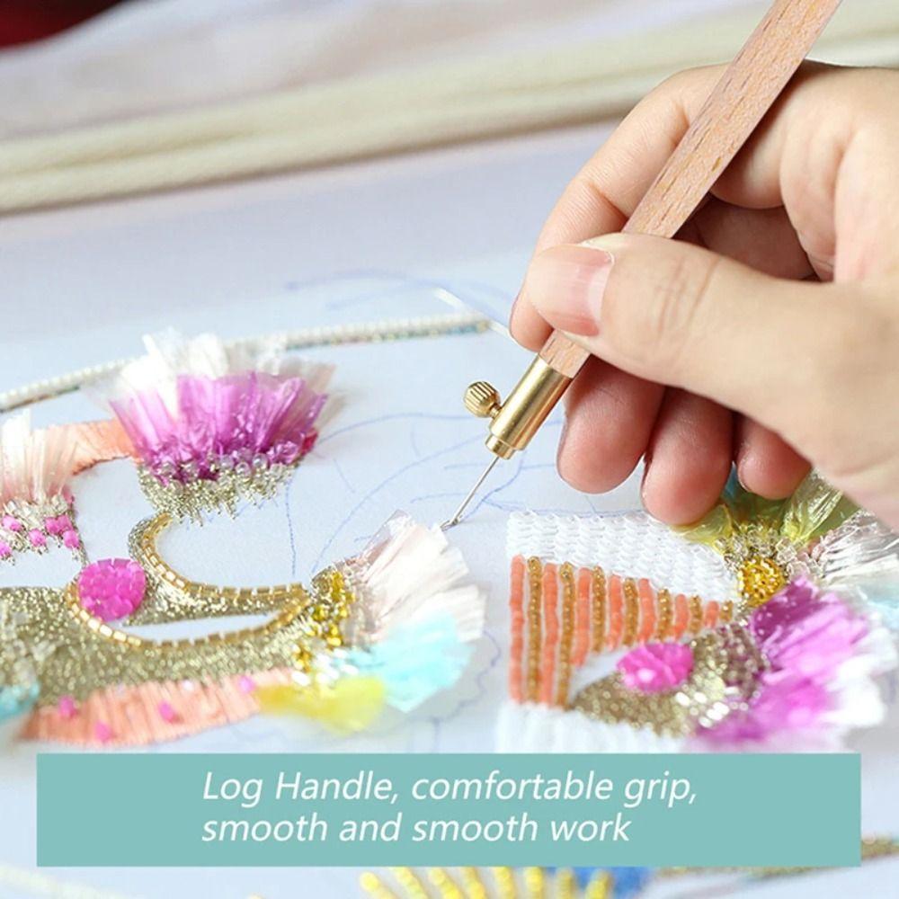 Wooden Handle Crochet Needles Multi Size Cross Stitch Needles Embroidery Needles  Beaded Embroidery