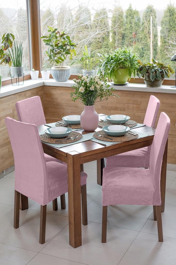 Cover Velvet Chair Light Pink Thick