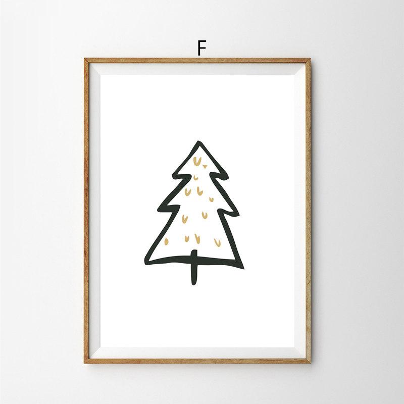 Рождественская картина, украшение, постер с Рождеством и принтом, Рождественская елка, настенная живопись на холсте, украшение для дома, подарок на праздник