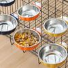 Stainless Steel Pet Cage Bowl Hanging Design Pet Food Basin Detachable Pet Feeding Bowl  Cat Dog