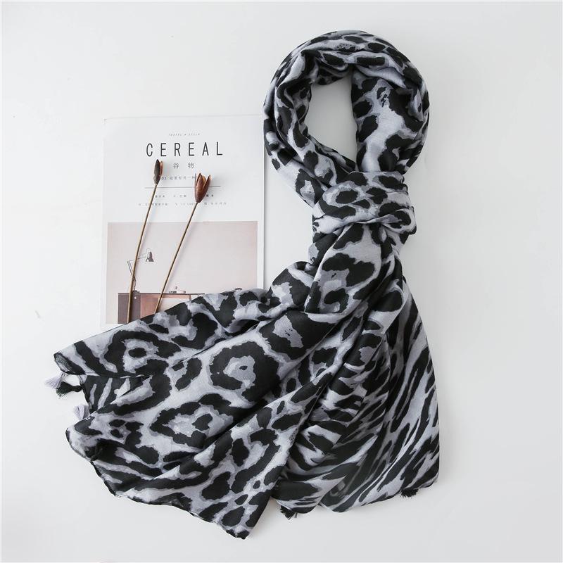 Korean Cotton & Linen Leopard Print Scarf - Autumn/Winter Dual-Purpose Tiger Pattern Shawl