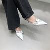Baotou Pointed Half Slippers Women's Outer Wear Temperament Belt Buckle Cool Slippers High Heels Stiletto Shoes