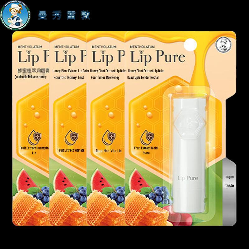 Mentholatum Honey Plant Extract Lip Balm 4-Pack