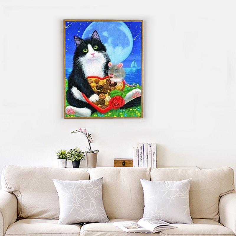 5d Алмазная картина Полный квадрат DIY Алмазная вышивка Животное Мозаика Зимняя ремесленная Настенный художественный декор