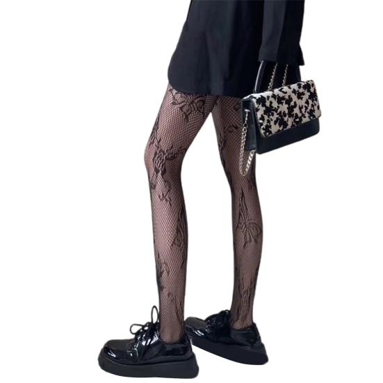 Сексуальные клубные колготки, кружевная юбка с принтом бабочек