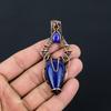 Lapis Lazuli Pendant Copper Wire Wrapped Pendant Lapis Lazuli Gemstone Pendant Jewelry Handmade Pendant Lapis Lazuli Jewelry Gift For Her