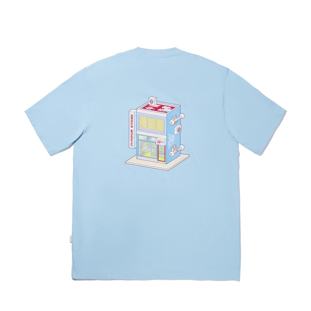 Li Ning Letter Print Pattern Round Neck Comfortable Breathable Versatile Short Sleeve T-Shirt Men T-Shirts Sky-Blue AHSVB35-2