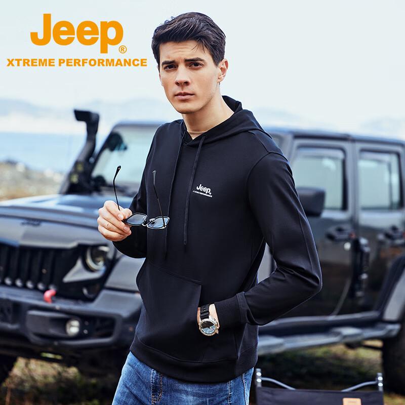 Jeep Мужская футболка с капюшоном и длинным рукавом на флисовой подкладке