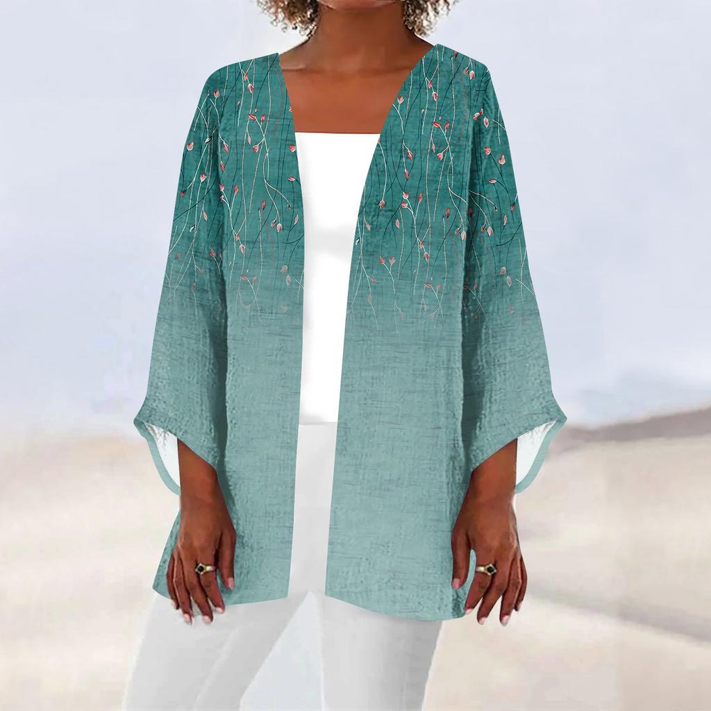 Женская повседневная модная легкая куртка средней длины с принтом, кардиган