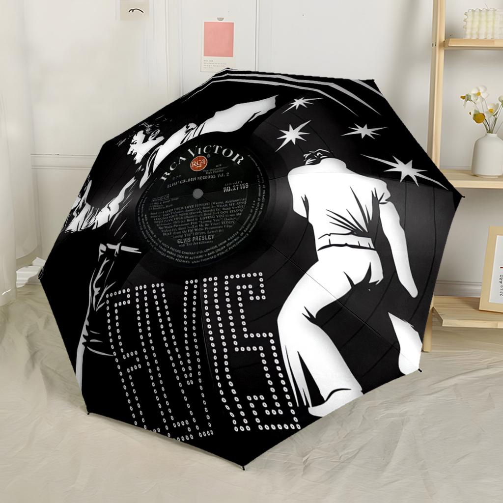 Elvis Presley's Comeback Special Portable Automatic Umbrella Compact Durable 8 Rib Design Durable Plastic Iron All Season Umbrella for Travel