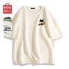 MINISO Men's Waffle Knit Short Sleeve T-Shirt with Cat Coffee Logo